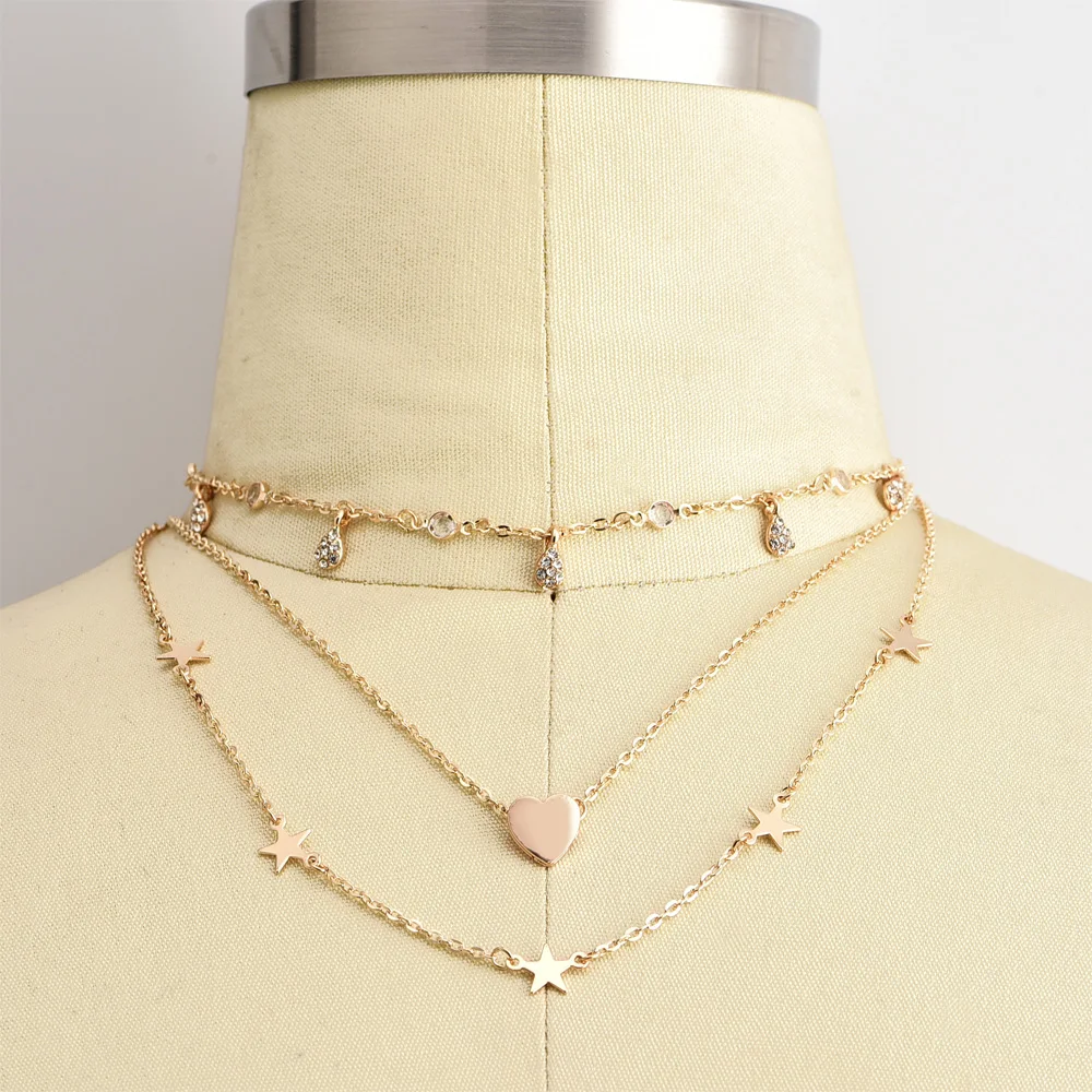 YAOLOGE богемное модное пятиконечное ожерелье в форме капли воды сердца