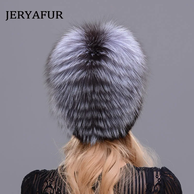 JERYAFUR новая стильная шапка из натурального меха лисы и норки, зимняя женская шапка из натурального вертикального меха высокого качества, модная шапка из серебристой лисы