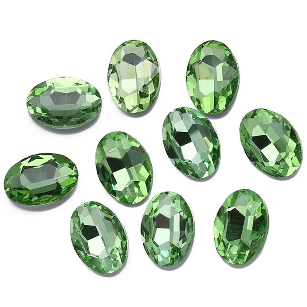 peridot Продвижение прозрачных кристаллов овальной формы для дизайна ногтей Стразы с острым носком кристаллы и камни Клей На Стразы trass для одежды обувь - Цвет: peridot