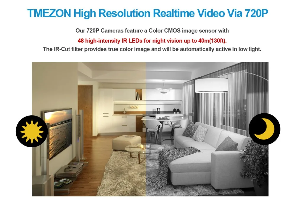 TMEZON AHD 1080P CCTV камера безопасности IR Cut день/ночное видение видео открытый водонепроницаемый ИК Пуля Камеры Наблюдения