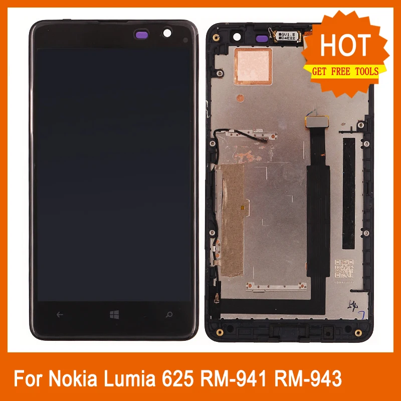Для Nokia Lumia 625 RM 941 943 сенсорный экран дигитайзер ЖК дисплей + рамка Полная сборка