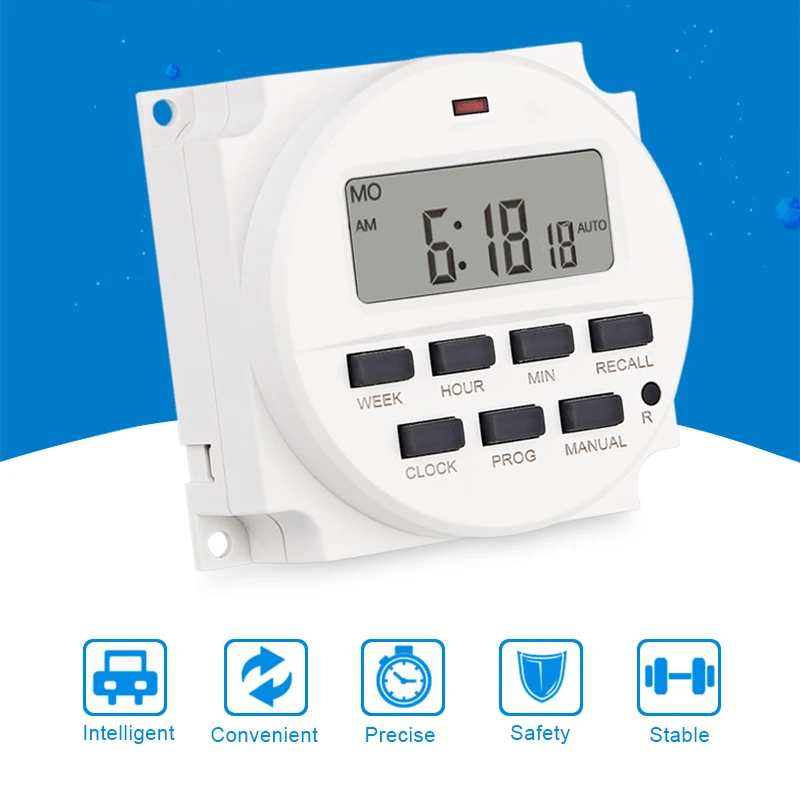 LEDSMITH AC 220/110V DC 12V lcd цифровой дисплей умный таймер питания 7 дней программируемый таймер переключатель Встроенный перезаряжаемый аккумулятор