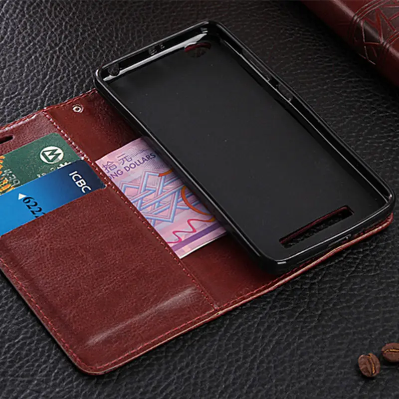 Роскошный кожаный чехол-книжка Redmi 4A для Xiaomi чехол-кошелек с отделением карт и