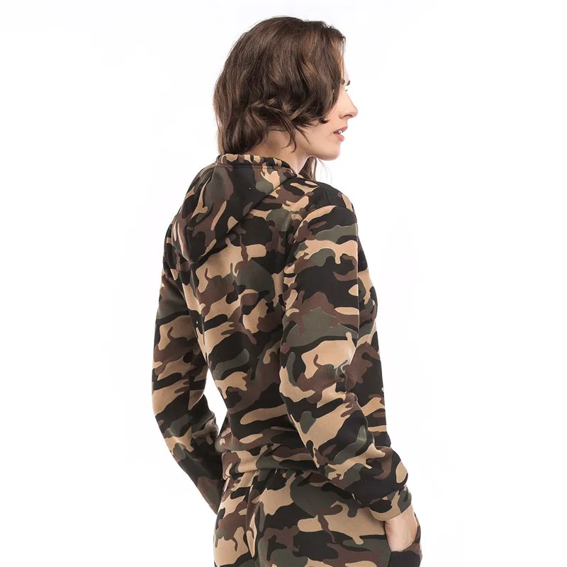 Женская толстовка с капюшоном камуфляжная Толстовка большого размера длинным