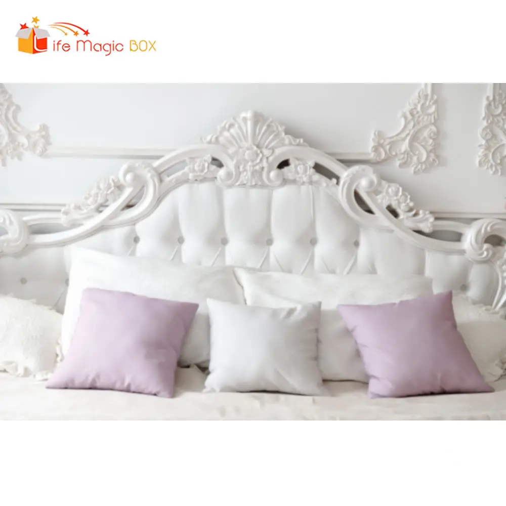 Фон для фотосъемки с изображением волшебной будки изголовья кровати и доски