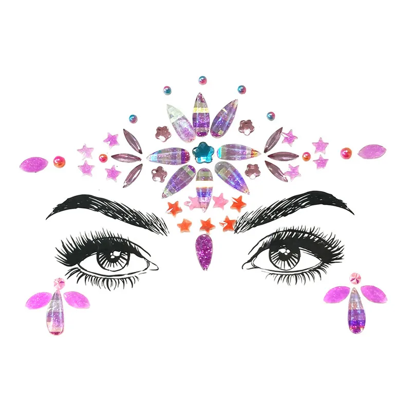 FestivalQueen DIY брови лицо тела стикер для женщин Клей Кристалл Блеск Драгоценности фестиваль вечерние глаза кристалл наклейки с блестками