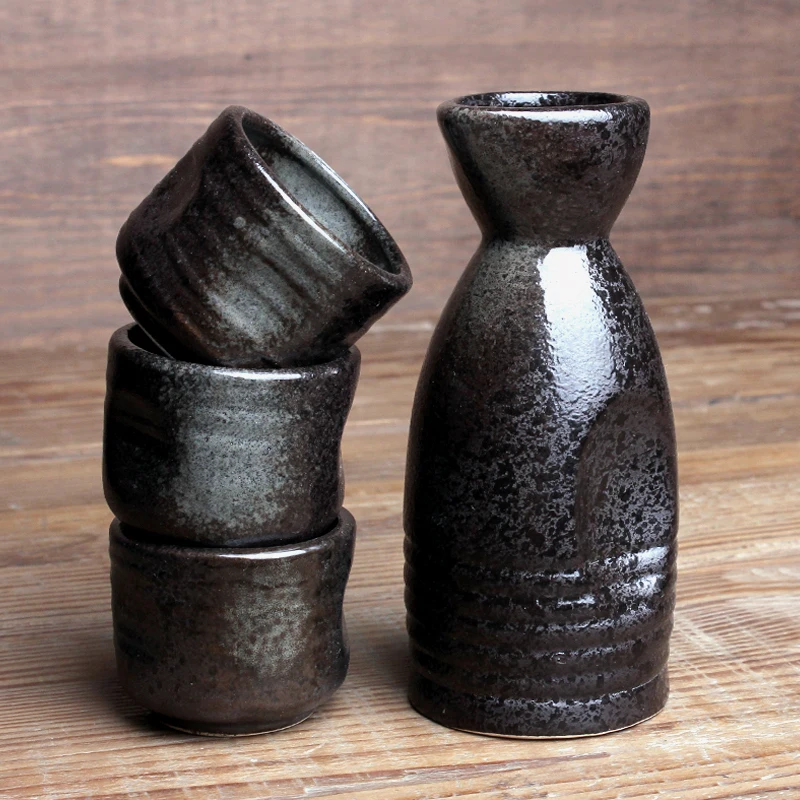 japanese style ceramic wine hip flask cup sake pot gift box set | Дом и сад