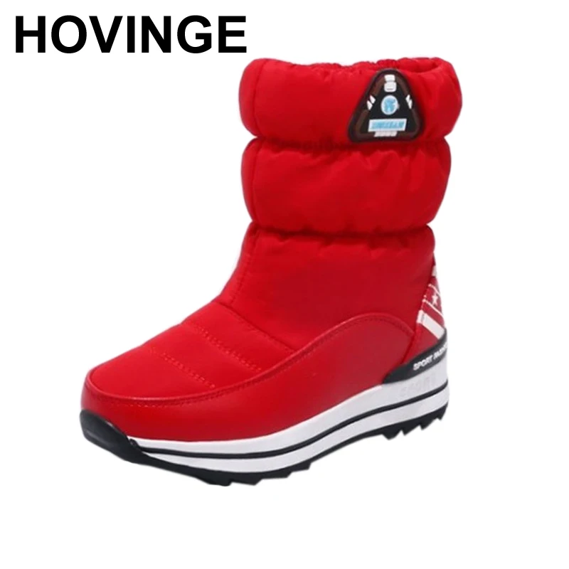 HOVINGE новые женские домашние тапочки из плюша Зимние сапоги на плоской платформе