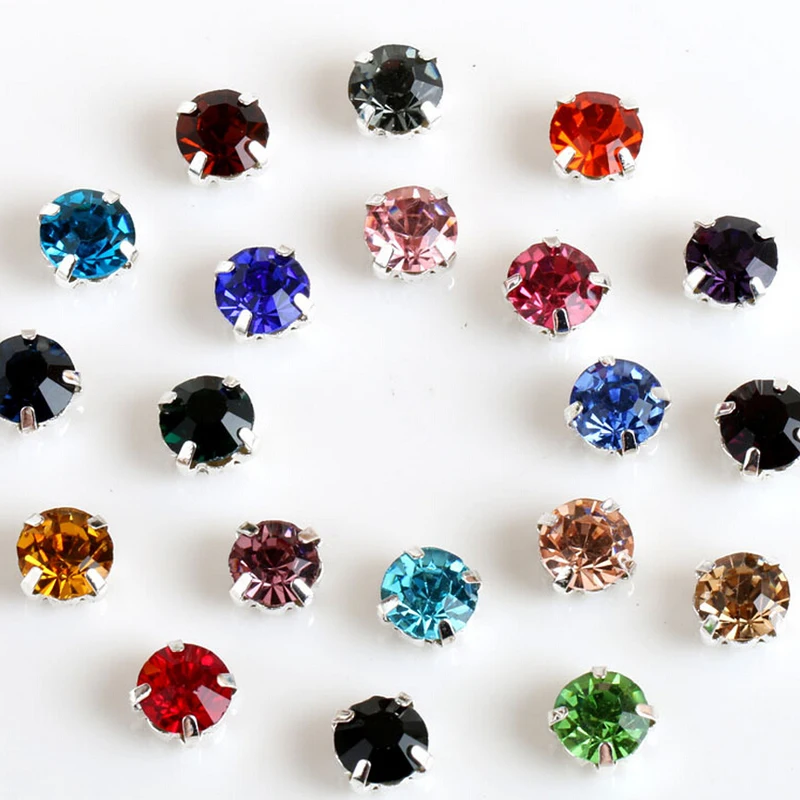 Все размеры розовый цвет Круглый пришит Стразы с когтями бусины Необычные камни