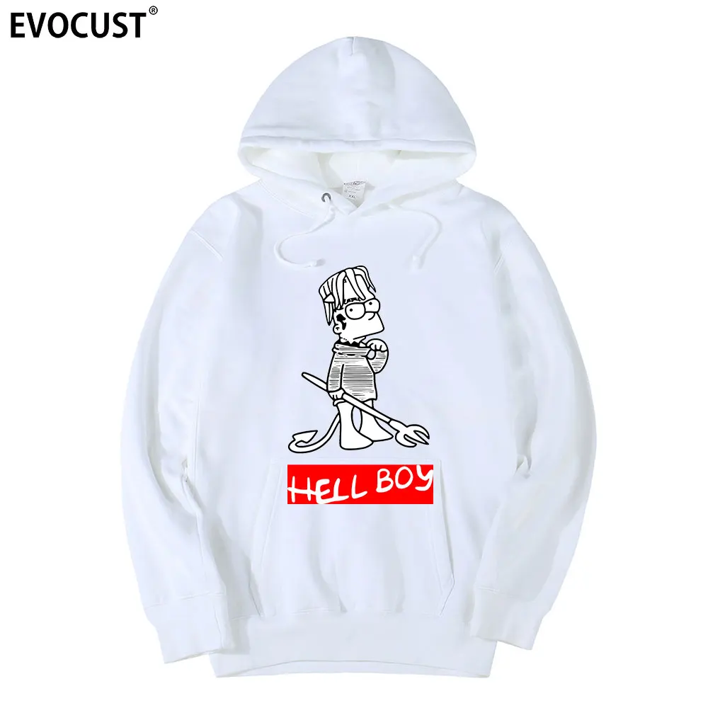 LIL PEEP HELLBOY hiphop rapper CRY BABY Punk Rock men Hoodies Sweatshirts women unisex Combed Cotton | Мужская одежда
