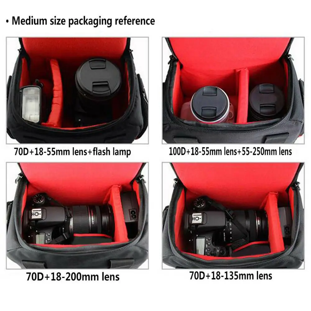 Чехол для DSLR камеры сумка через плечо Canon EOS RP R 5Ds Rebel SL2 SL1 T100 T7 T7i T6i T6s T6 T5i T5 T4i T3i T3 T2i