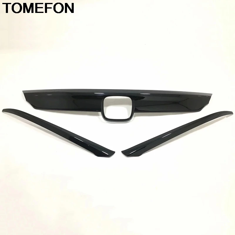 

TOMEFON For Honda Accord 2018 2019 10th Front Rear Upper Grill Center Logo Head Light Eyelid Eyebrow Cover Trim Accessories ABS