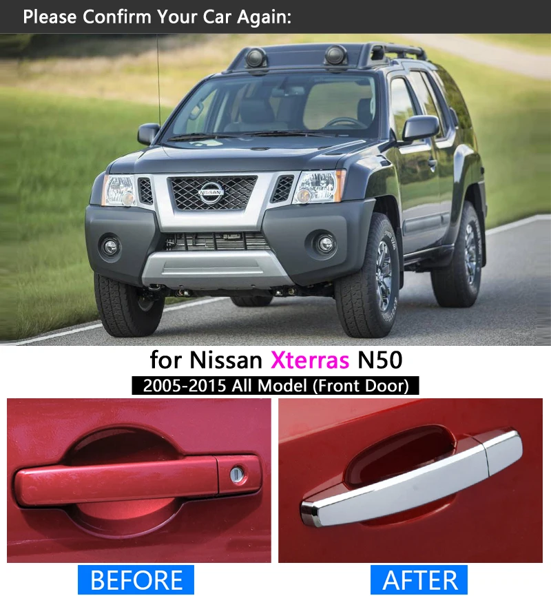 Хромированная накладка на дверные ручки для Nissan Xterra N50 X terra 2005 2006 2007 2008 2009 2010 2011 2012 Аксессуары