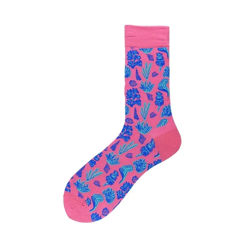 10 PEONFLY, 21 цвет, мужские носки, кактус, лотос, растение тюльпаны, с принтом Happy Socks, забавные, красочные, Harajuku Motion Calcetines Hombre - Цвет: 10