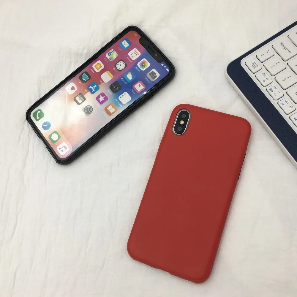 Роскошный чехол для iphone 7 X кожаный мягкий из ТПУ красный черный простая деловая