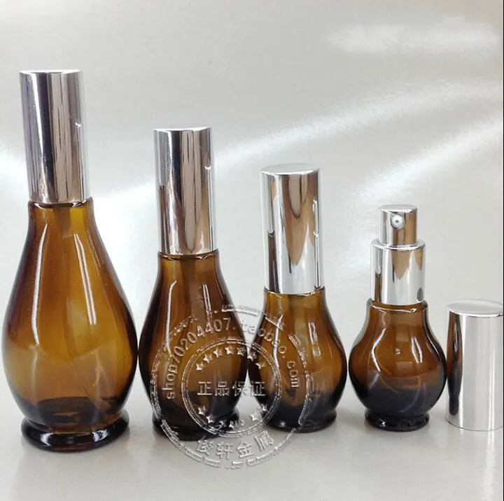 Бесплатная доставка: 50 мл грушевидной формы коричневого Лосьон бутылка с