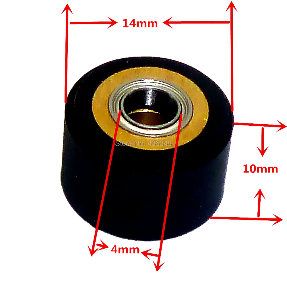 

1/2/3/4/5/6/10pcs Pinch Roller Paper Pressing Wheel Roller 4mmx10mmx14mm for Roland Vinyl Plotter Wheel Bearing Outside Dia 14mm