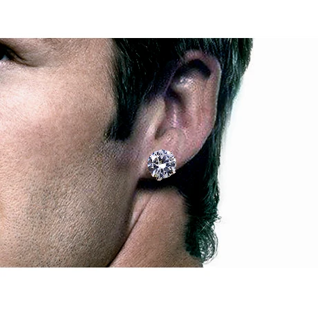 Мужские серьги из стерлингового серебра 925 пробы модные женские пусеты с камнями