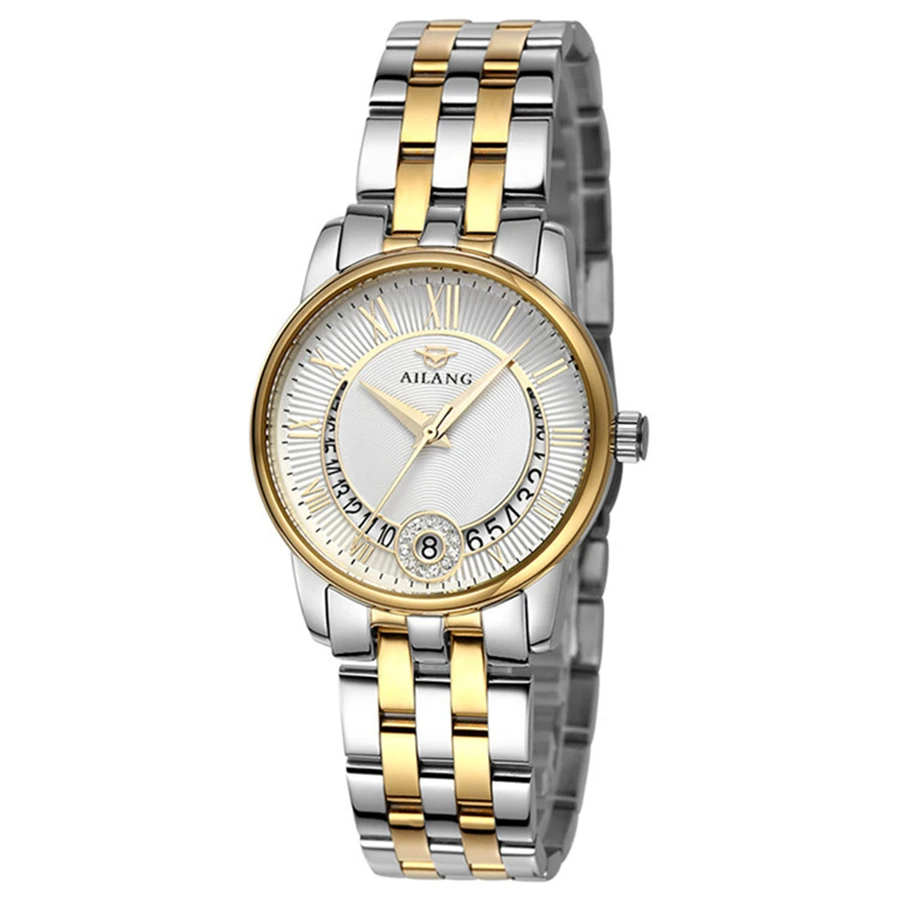 Известный люксовый бренд AILANG механические часы календарь наручные розовое