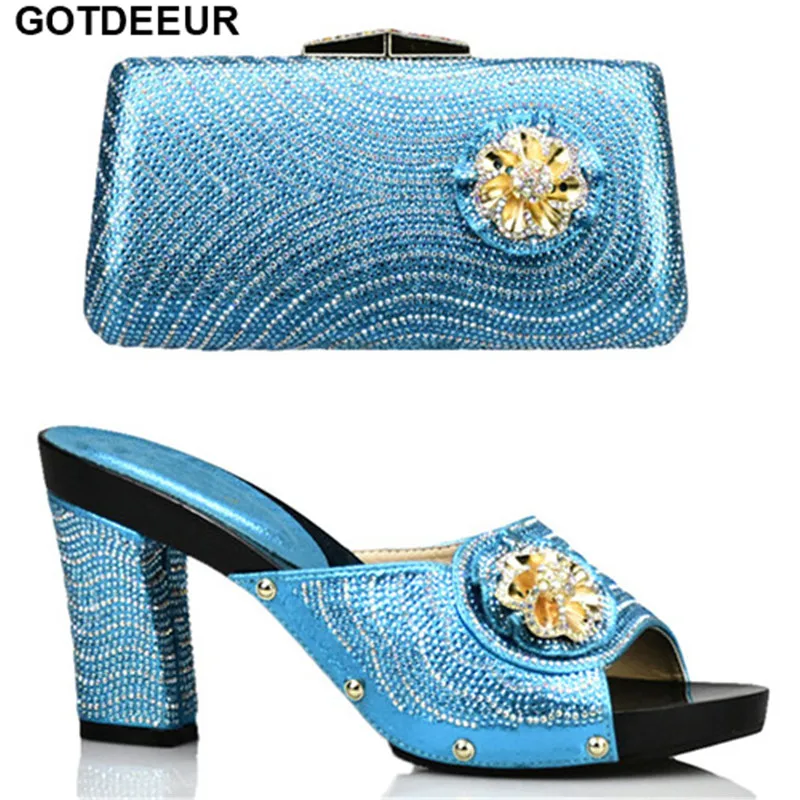 New Arrival Italian Ladies Shoe and Bag Set Decorated with Rhinestone African Design Italy | Обувь