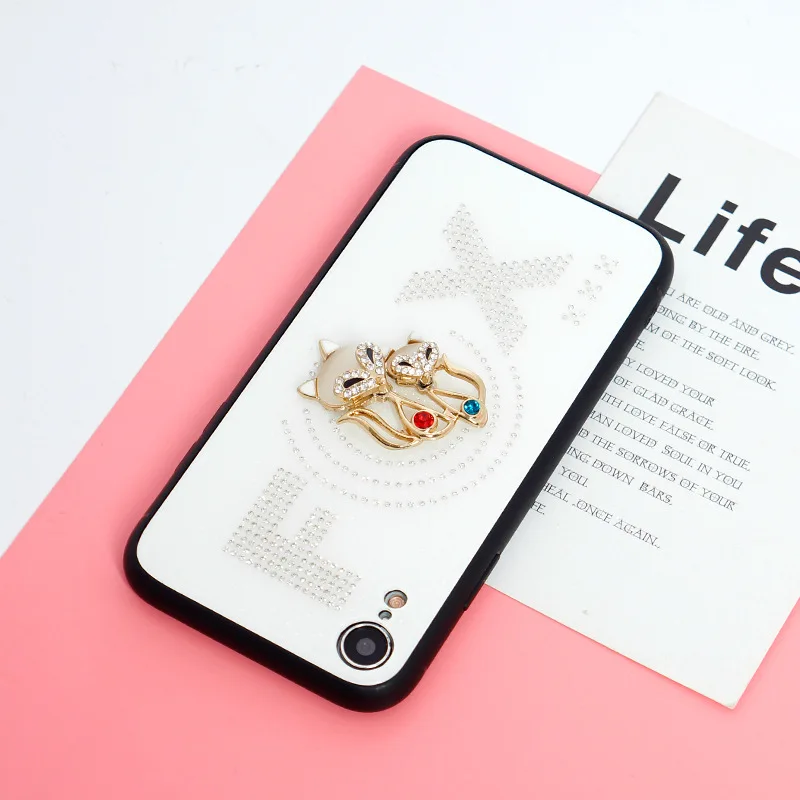 For apple iphone 7 8 plus mobile phone case net red vibrating new rhinestone acrylic xs max luxury protective cover |