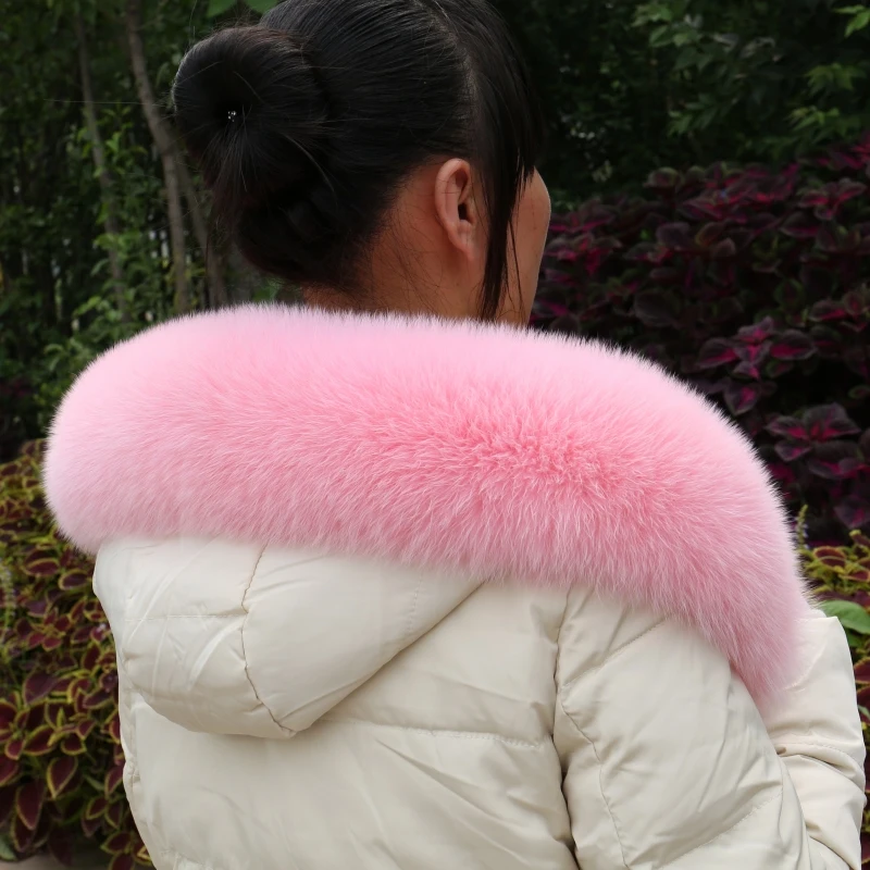 100% натуральный Лисий меховой воротник из натурального меха шарф для женщин