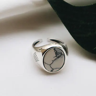 Кольцо на кастет, Настоящее серебро 925, Tur-quoise Anillos, ювелирное изделие, Ретро стиль, минимализм, Haut Femme, Bague Femme Aneis, панк кольца для женщин - Цвет основного камня: A