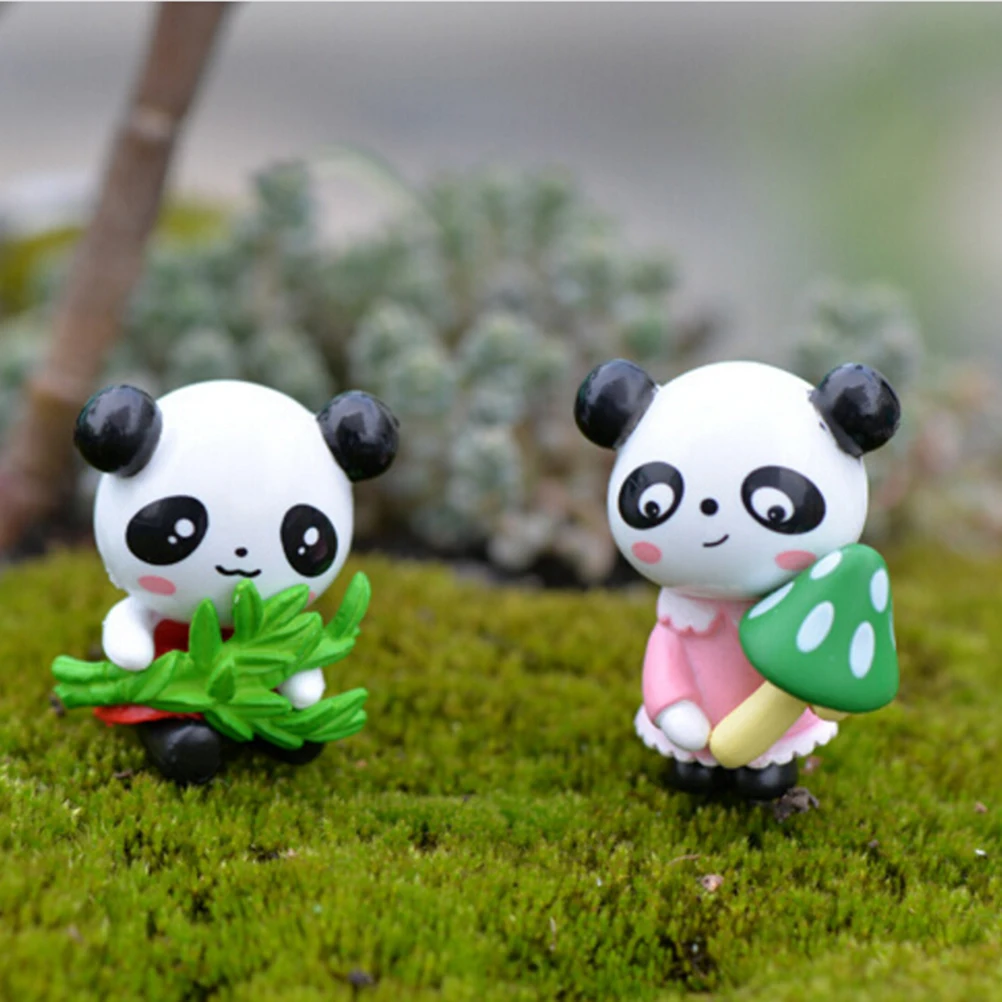 4 шт./лот мини панда Фея Сад миниатюрные гномы мох террариумы смолы ремесла