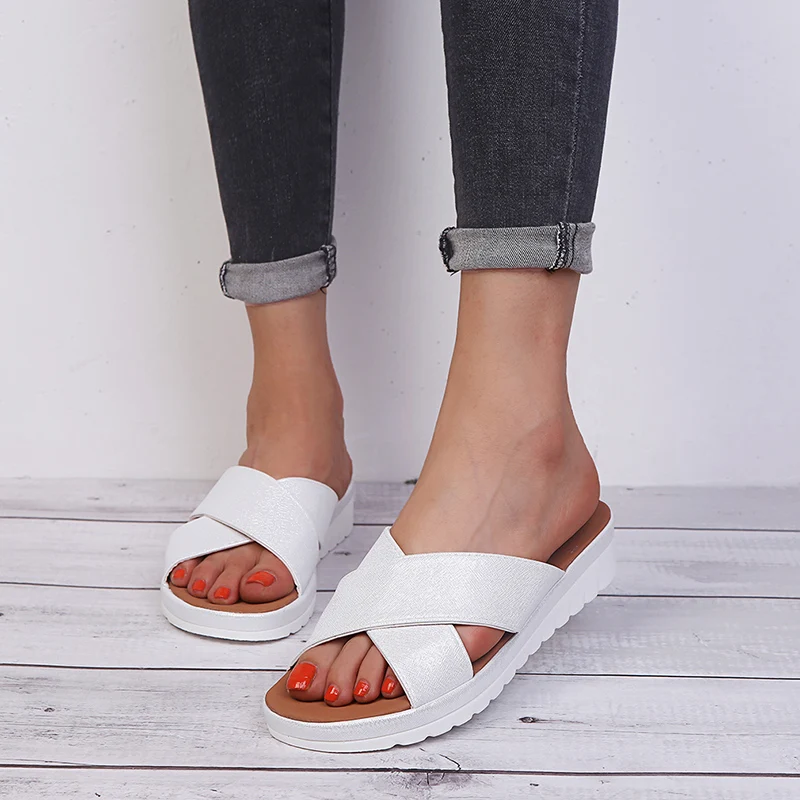 Женские шлепанцы Шлепанцы без задника с открытыми пальцами Летние пляжные Sandalias