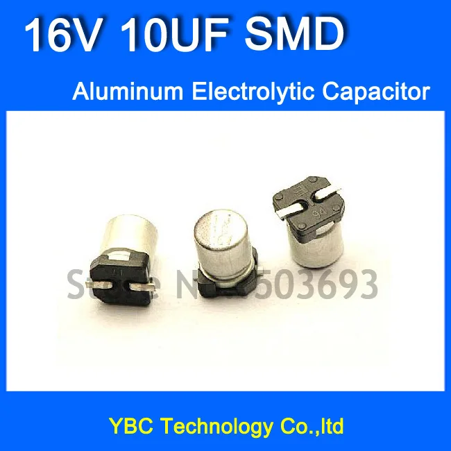 200 шт./лот 16 V 10 мкФ SMD алюминиевый электролитический конденсатор с алюминиевой крышкой, 4*5 мм