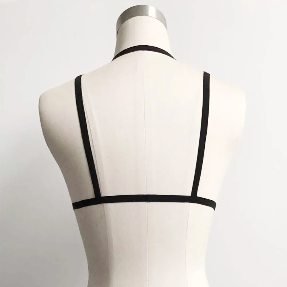 

Alluring Women Harness Bra Elastic Cage Bra Strappy Hollow Out Bra Bustier Hollow Deep V Bra Intimates Ladies Underwear Holl New