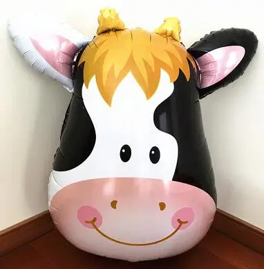 25inch COW (M) Джунгли воздушный шар из фольги в виде животного тигра& льва& Обезьяны& зебры& оленя& коровы детей день рождения партии гелиевые воздушные шары сафари зоопарк globos - Цвет: 25inch COW (M)