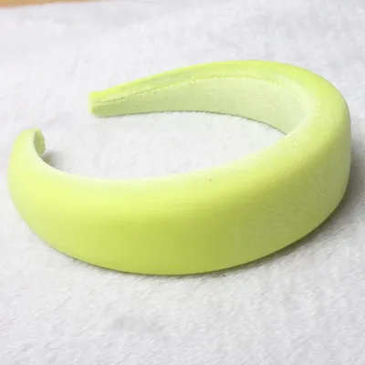 Neon yellow Толстые бархатные неоновые повязки для волос, аксессуары для волос, повязка на голову, модный головной убор, 4 см широкие пластиковые повязки для волос для женщин - Цвет: Neon yellow