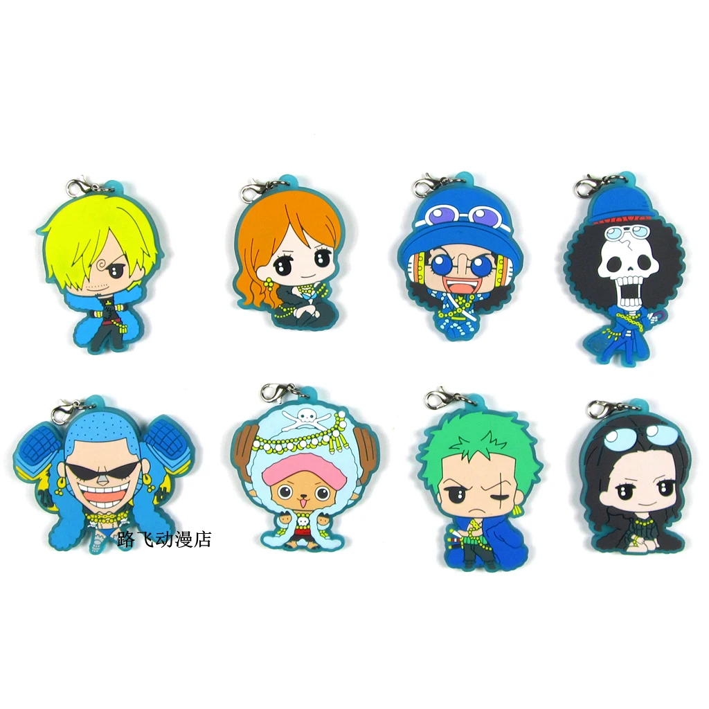 One Piece Sanji Roronoa Zoro Nami Robin BROOK Chopper экшн фигурка аниме модель резиновый брелок кулон