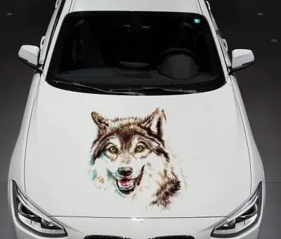 Автомобильная 3d стерео наклейка с головой волка индивидуальная