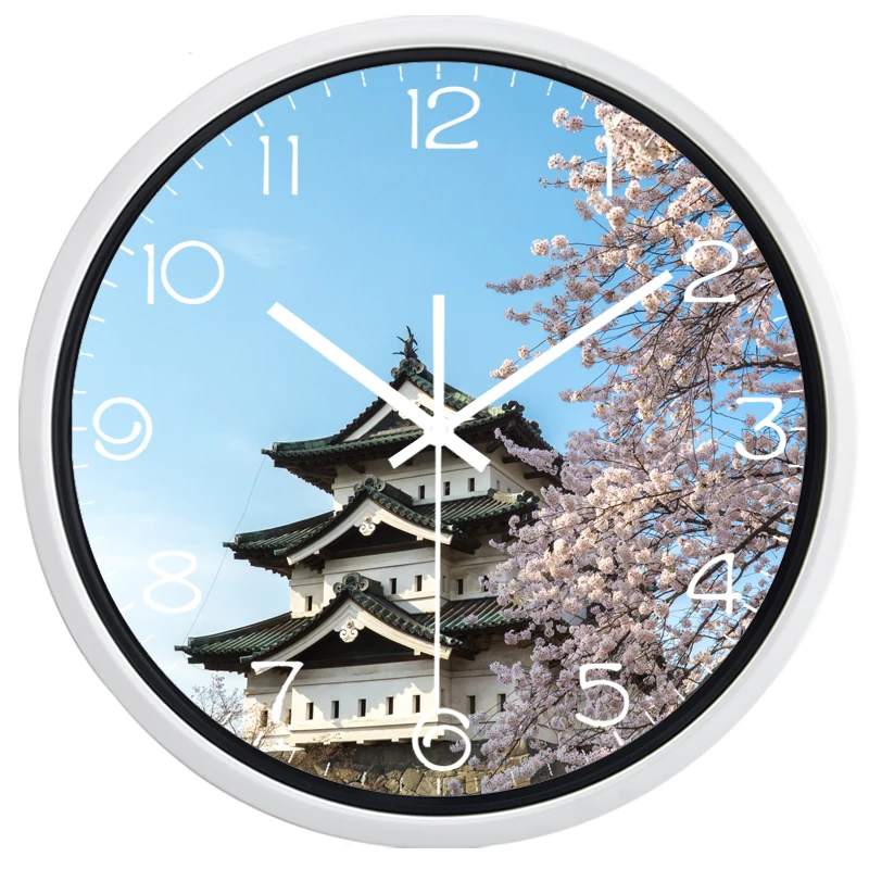 Японские Настенные часы с изображением цветущей вишни из Киотского Нара