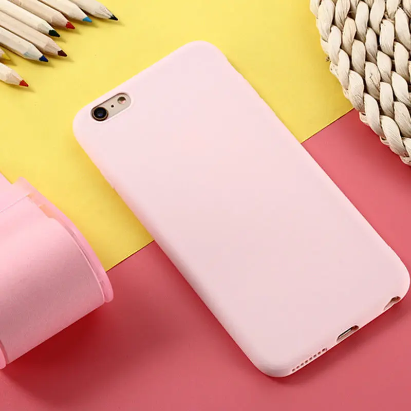 Macarons Color TPU Silicone Frosted Matte Case for iPhone 6 6S 5 5S SE 8 Plus X Soft Back Cover 7 7Plus |