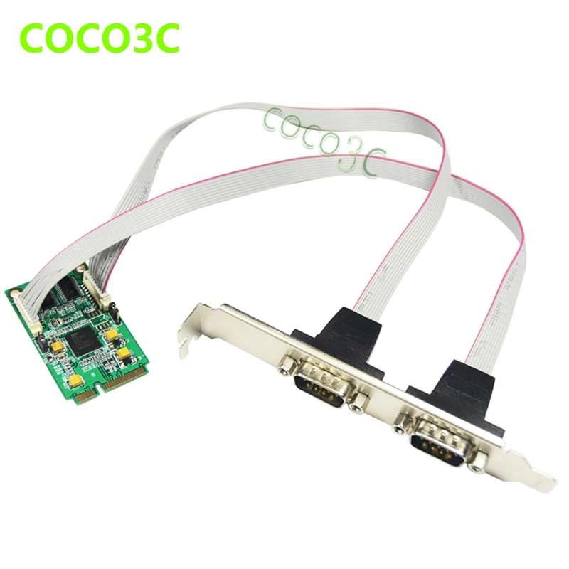 Бесплатная доставка Mini PCIe в 2 RS-232 порта адаптер для мини ITX материнская плата PCI
