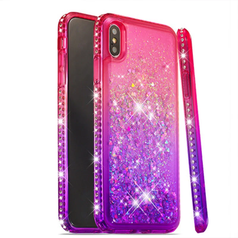 Для iPhone Xs Max чехол для телефона Блестящий жидкий зыбучий песок силиконовый со