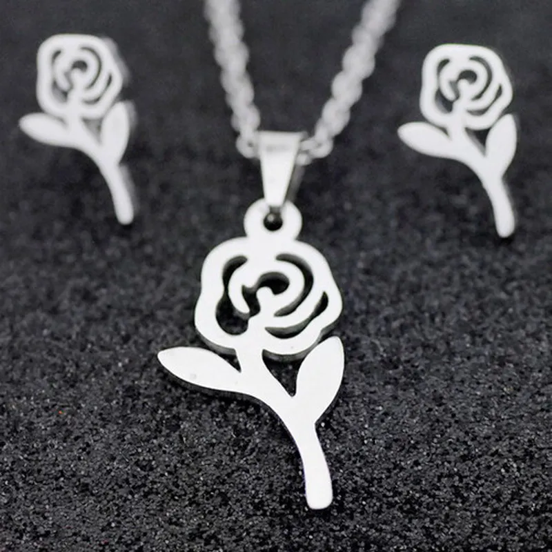 Новое поступление ювелирный набор из кленового листа нержавеющей стали подвески