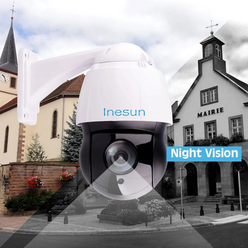 Inesun PTZ IP камера 5MP супер HD 2592x1944 панорамирование/наклон 30x оптический зум наружная