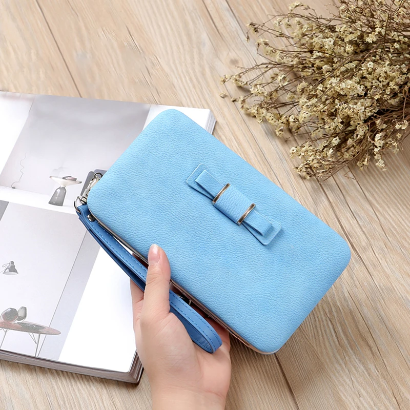 

WomenWallet 2022 Fashion Sweet Bow Lady Short Women Wallets Small Fold PU Leather Female Bags Carteira