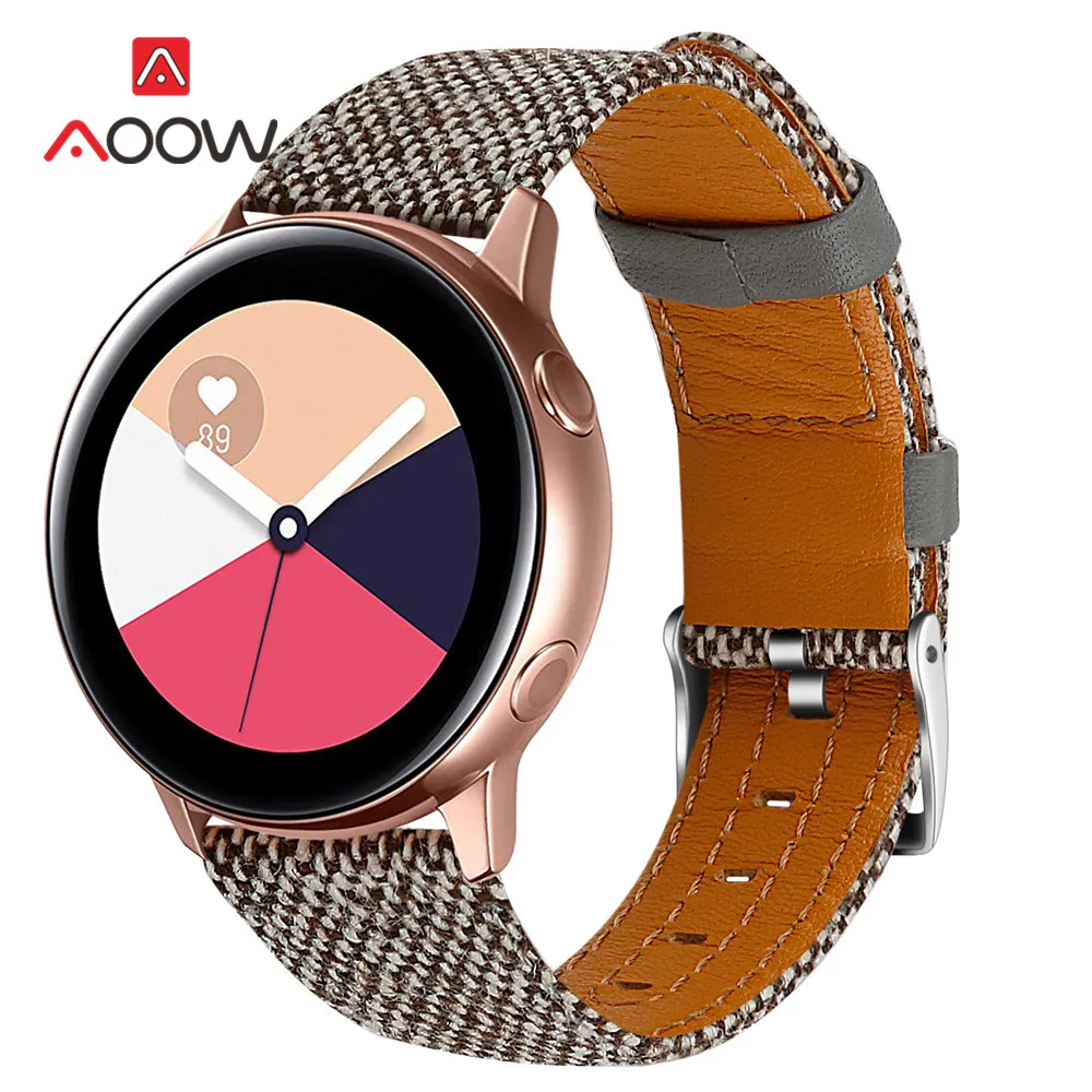 Ремешок нейлоновый из натуральной кожи для наручных часов браслет Samsung Galaxy Watch
