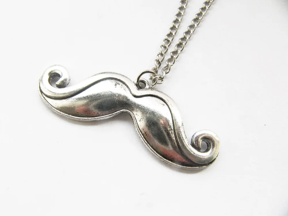 2 шт. Оптовая продажа-Усы Цепочки и ожерелья древний серебряный борода усы смешно