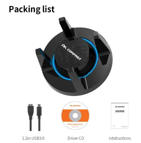 No Retail Package 1900 Мбит/с гигабит USB3.0 Wifi адаптер 802.11AC высокая скорость 5 ГГц Wi-Fi беспроводная сетевая карта двухдиапазонный ПК Wifi приемник adaptador - Цвет: No Retail Package