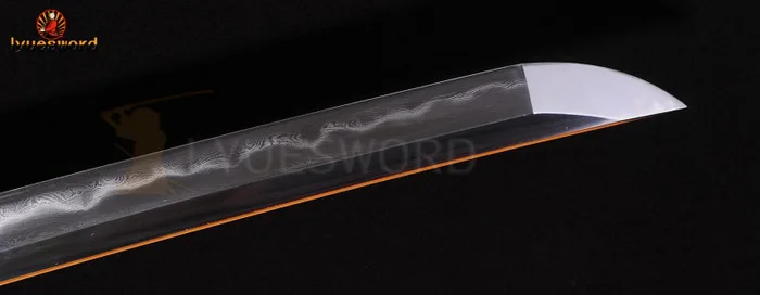 LYUESWORD катана ручной работы сложенная стальная глина закаленное лезвие полный