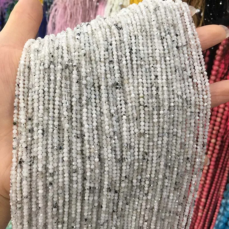 Cloud quartz Маленькие бусины из натурального камня, бусины из натурального граната, апатит 2 мм, разделенные бусины для изготовления ювелирных изделий, ожерелье, браслет своими руками - Цвет: Cloud quartz