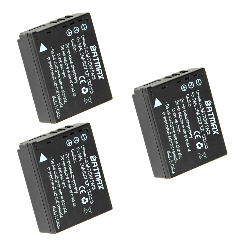 Аккумуляторы для камеры Panasonic DMC TZ1 TZ2 TZ3 TZ4 TZ5 TZ50 TZ15 3 шт. 1300 мАч | Электроника