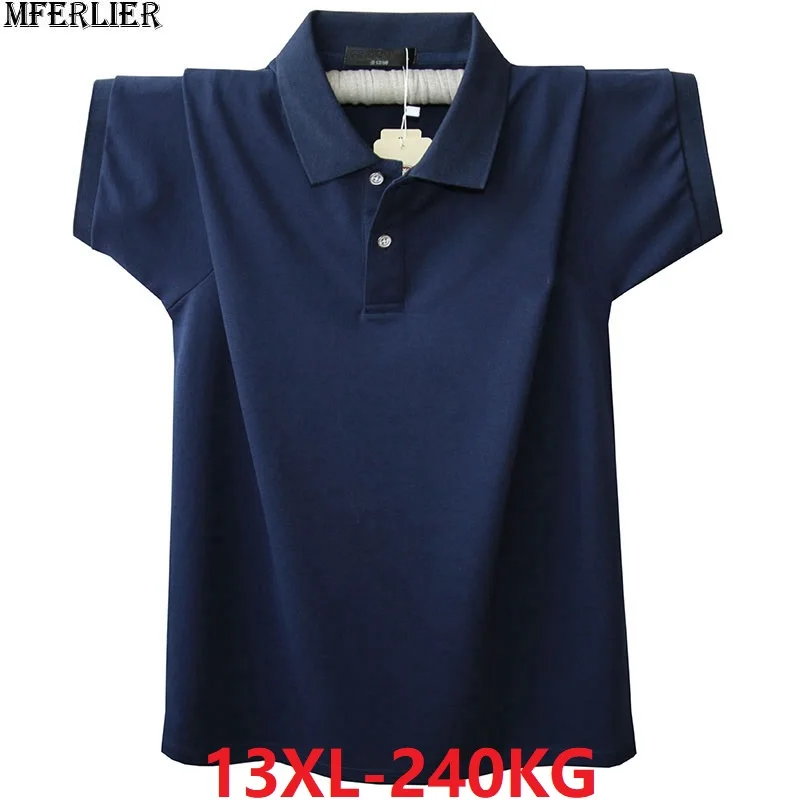 

men plus size big summer t-Shirts turn-down collar 8XL 9XL 10XL 11XL 12XL cotton short sleeve tees loose 58 60 62 64 66 68 70 72