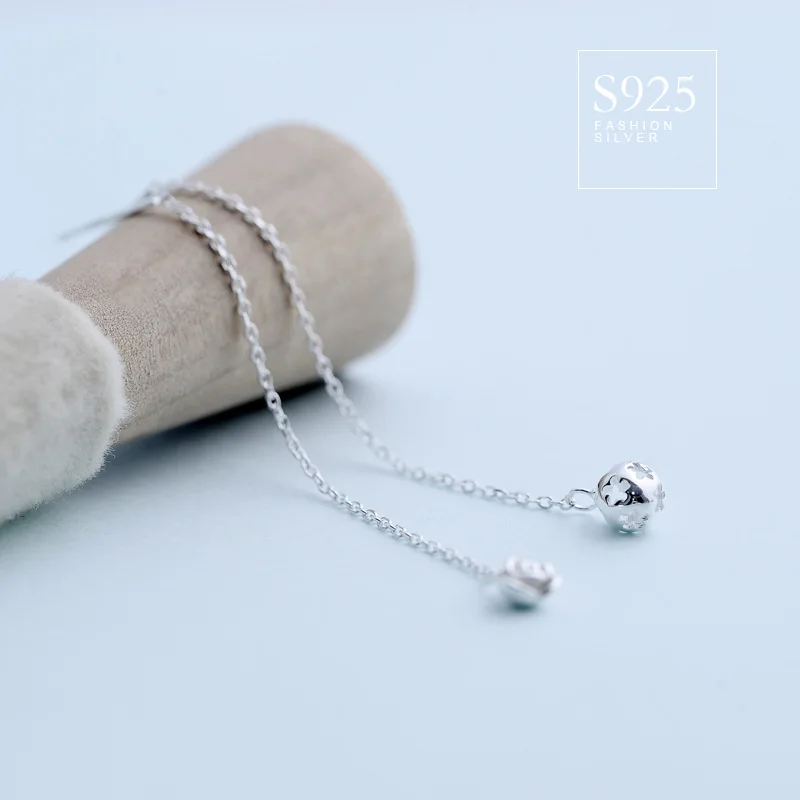 Женские серьги гвоздики с защитой от аллергии корейские длинные из